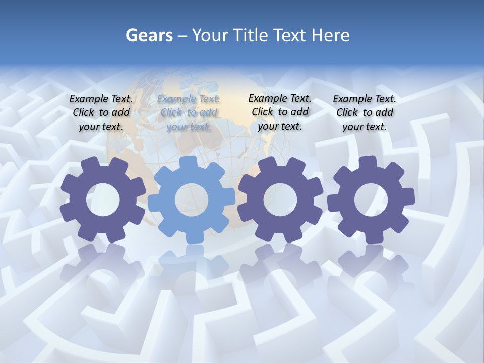 International Path Golden PowerPoint Template