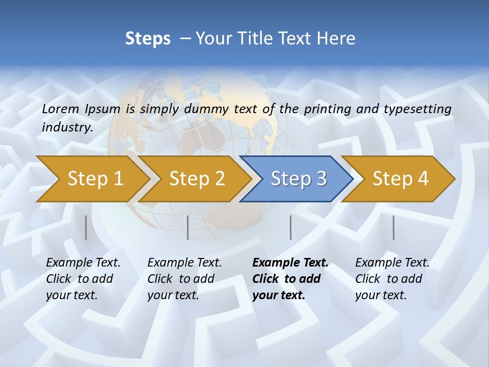 International Path Golden PowerPoint Template