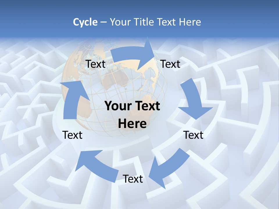 International Path Golden PowerPoint Template