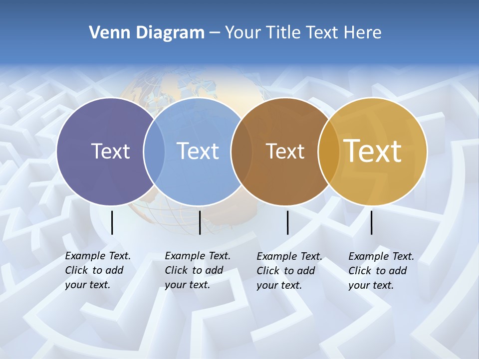 International Path Golden PowerPoint Template