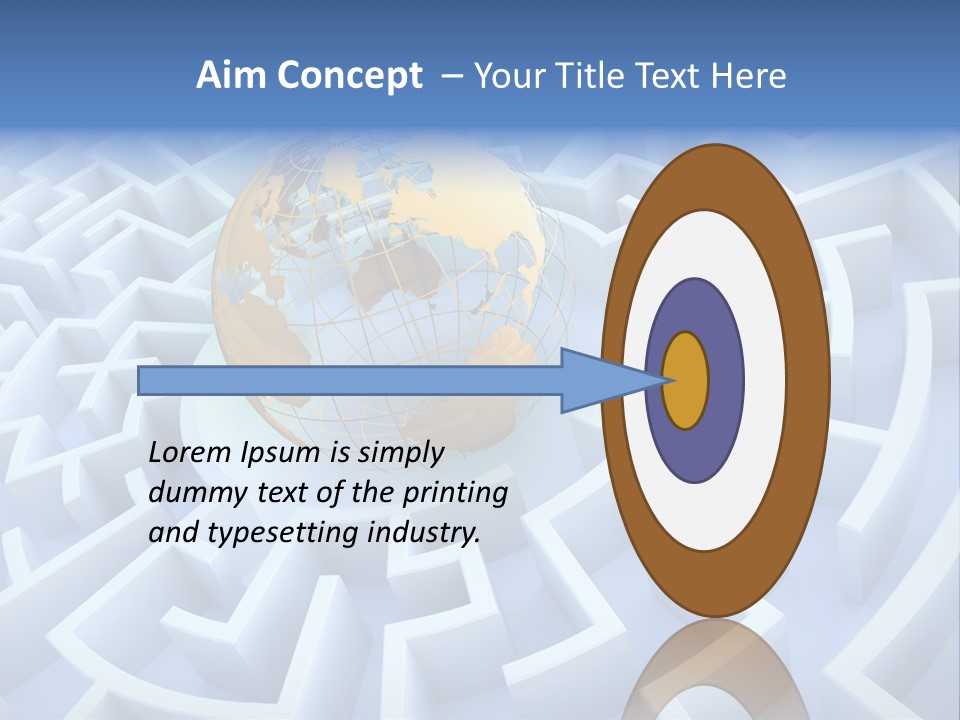 International Path Golden PowerPoint Template