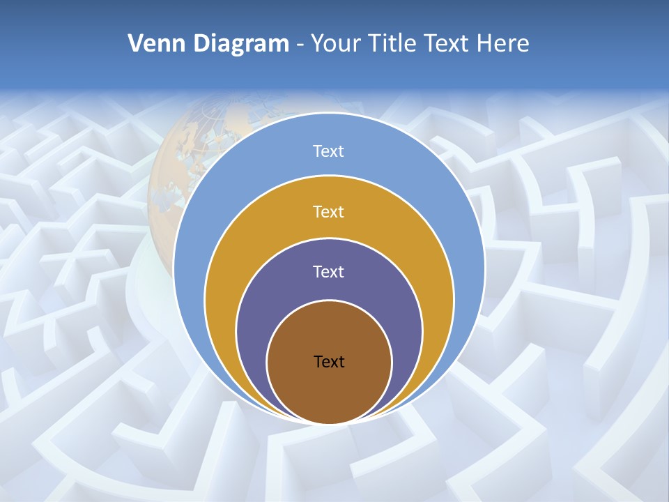 International Path Golden PowerPoint Template