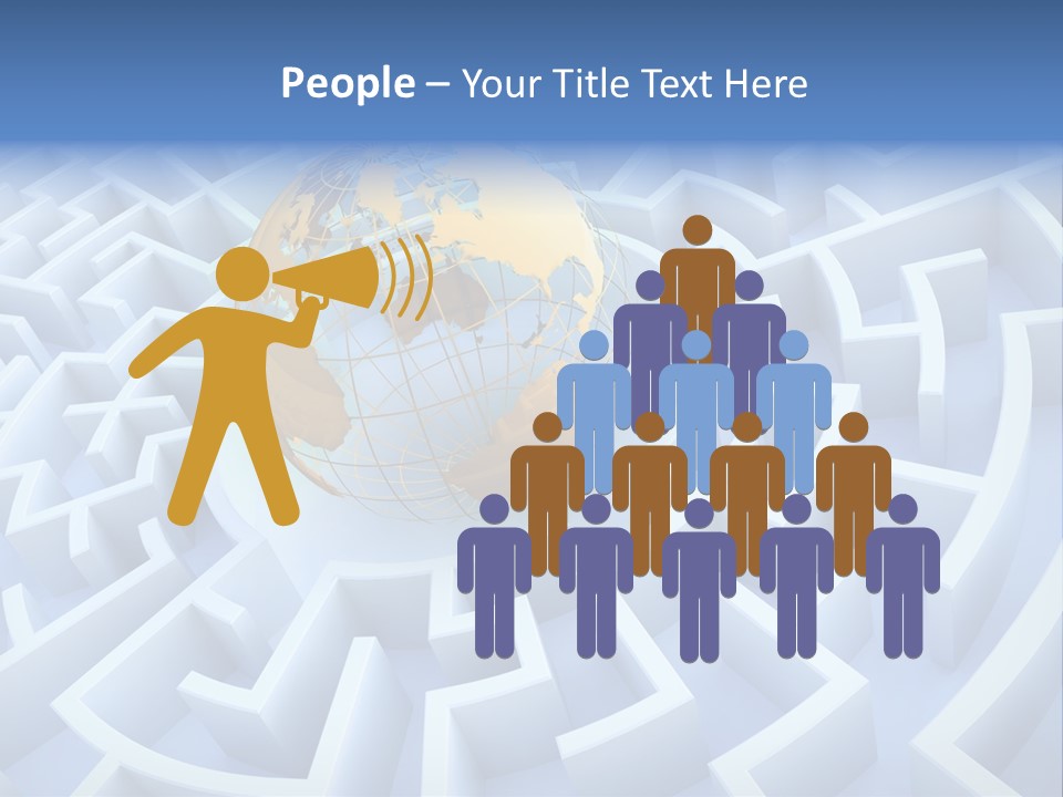 International Path Golden PowerPoint Template