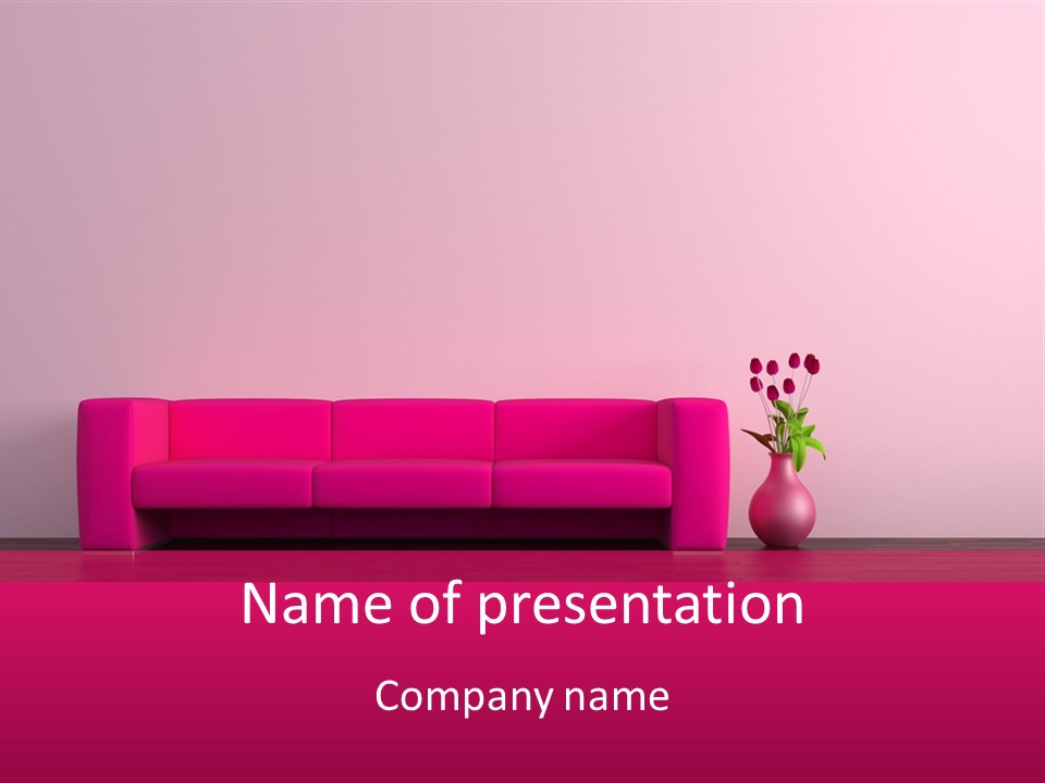 Scene Flowerpot Sofa PowerPoint Template