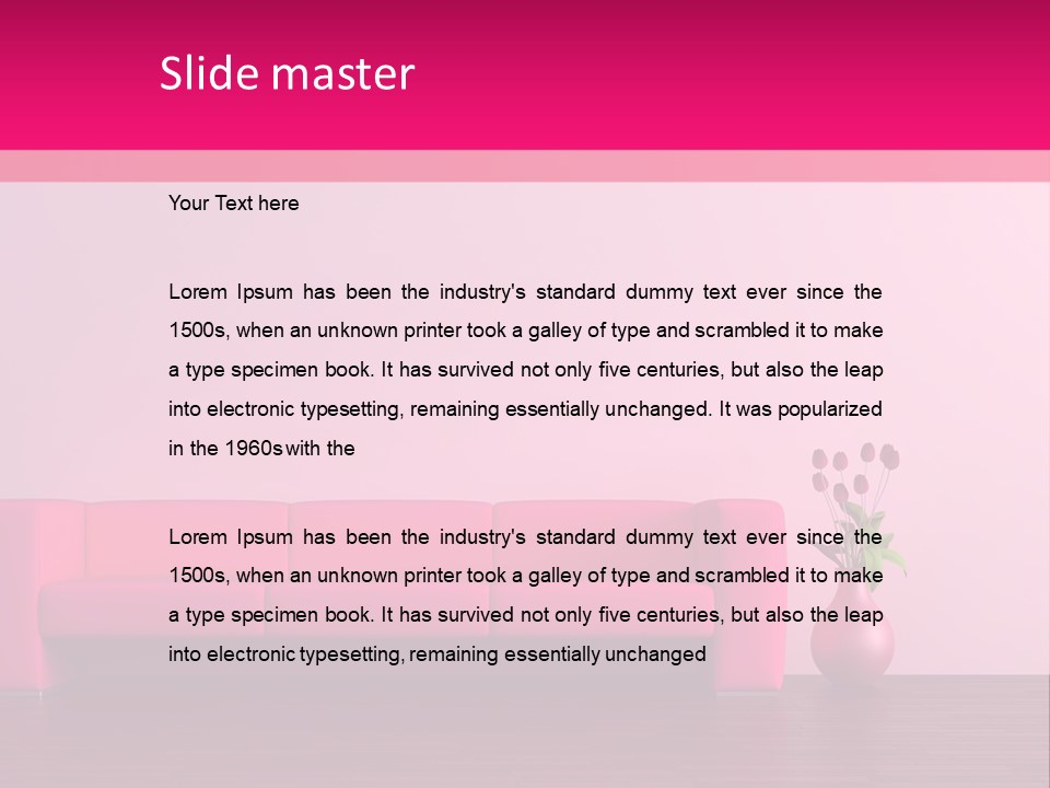 Scene Flowerpot Sofa PowerPoint Template