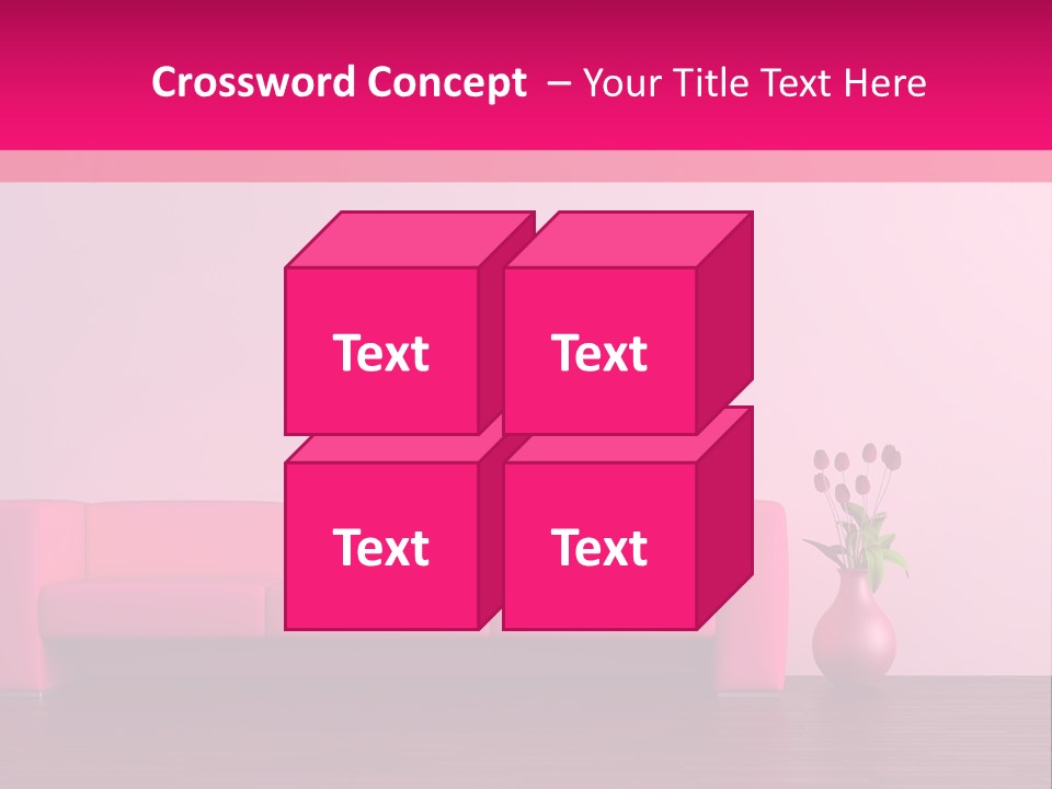 Scene Flowerpot Sofa PowerPoint Template