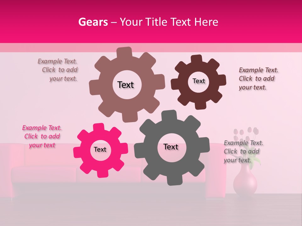 Scene Flowerpot Sofa PowerPoint Template