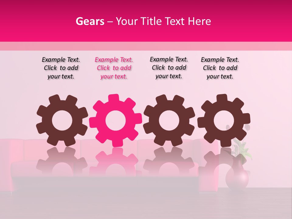 Scene Flowerpot Sofa PowerPoint Template