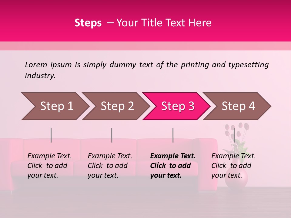 Scene Flowerpot Sofa PowerPoint Template