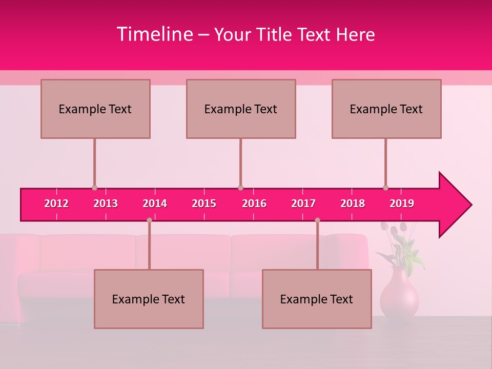 Scene Flowerpot Sofa PowerPoint Template