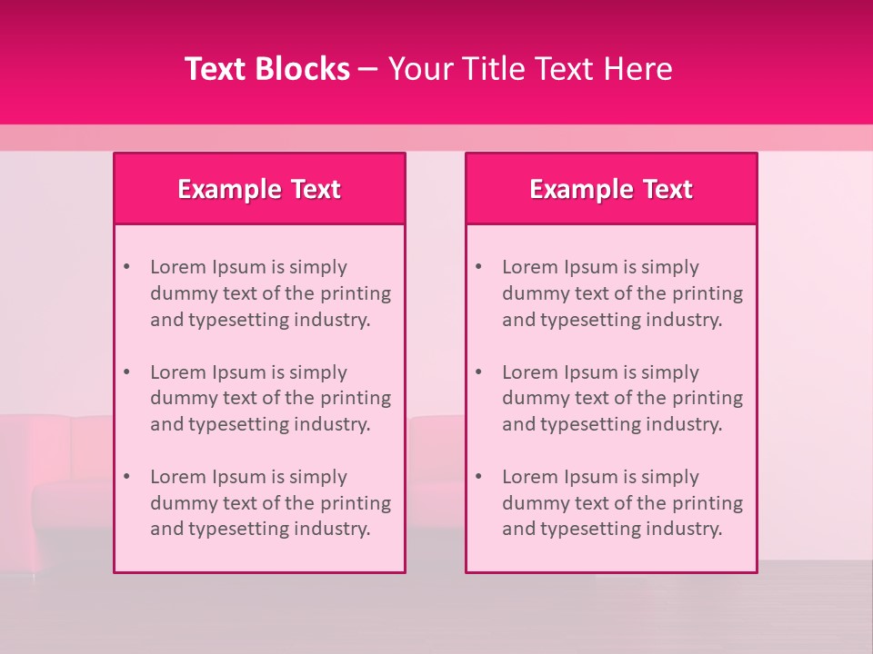 Scene Flowerpot Sofa PowerPoint Template
