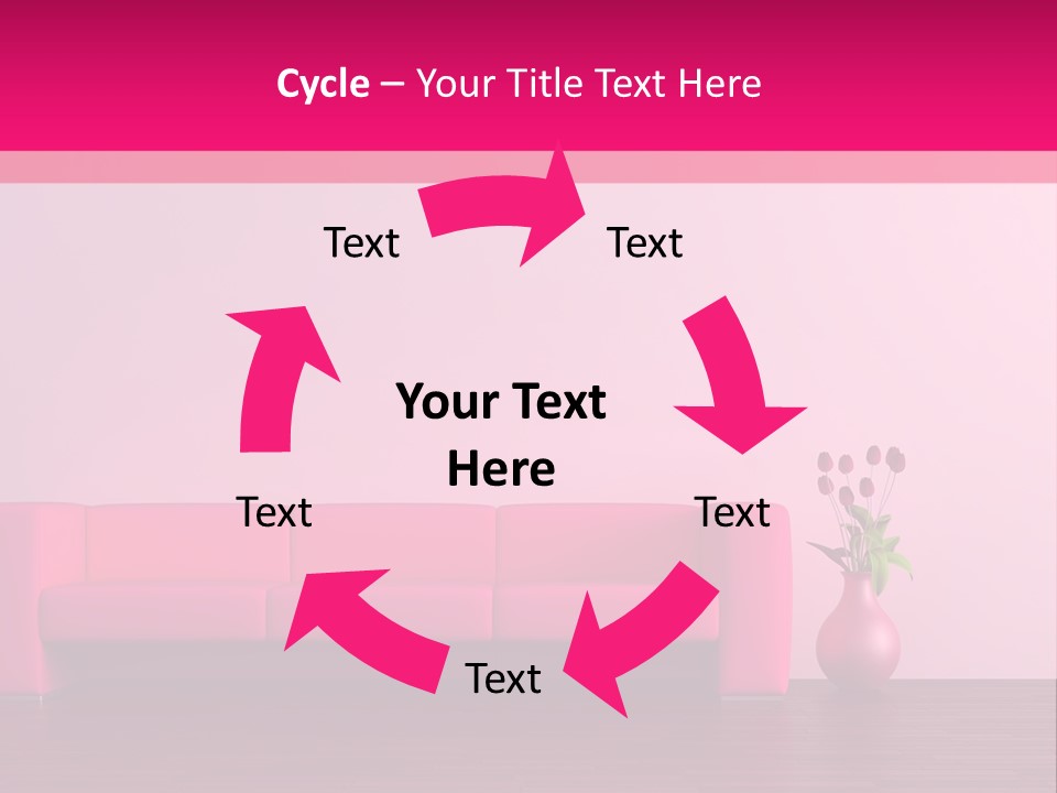 Scene Flowerpot Sofa PowerPoint Template