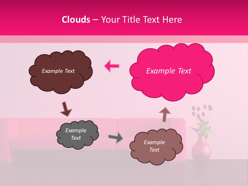 Scene Flowerpot Sofa PowerPoint Template