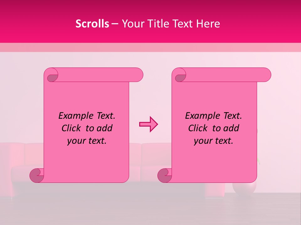 Scene Flowerpot Sofa PowerPoint Template