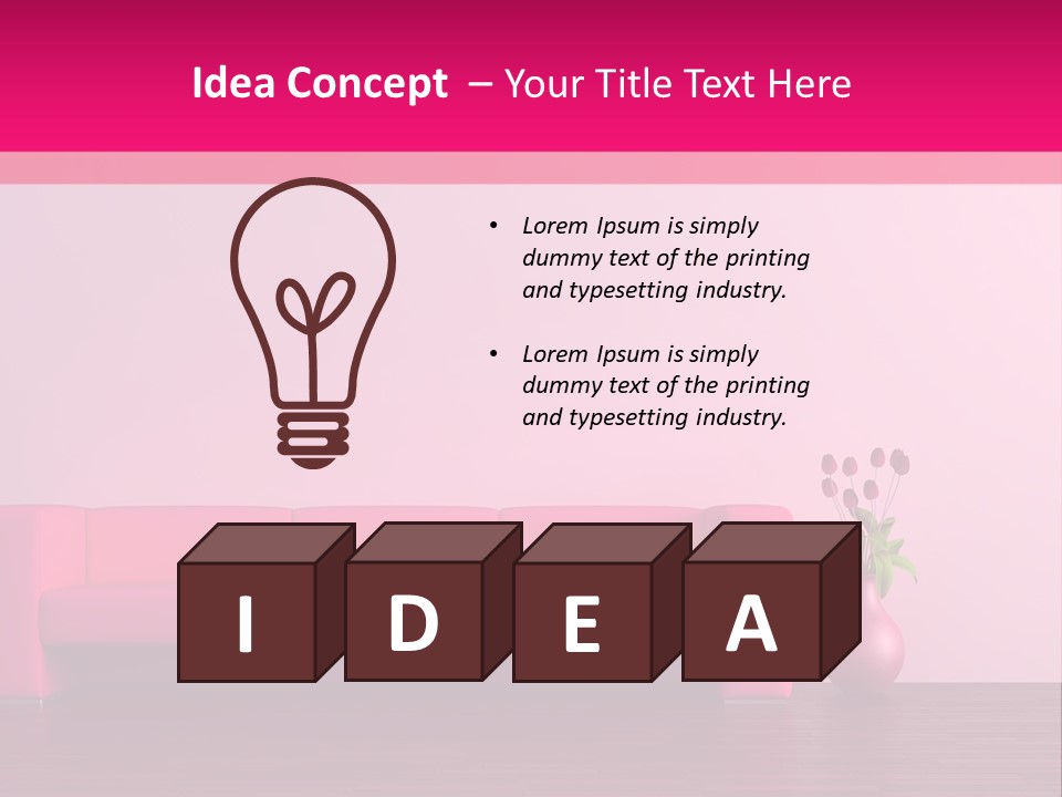 Scene Flowerpot Sofa PowerPoint Template