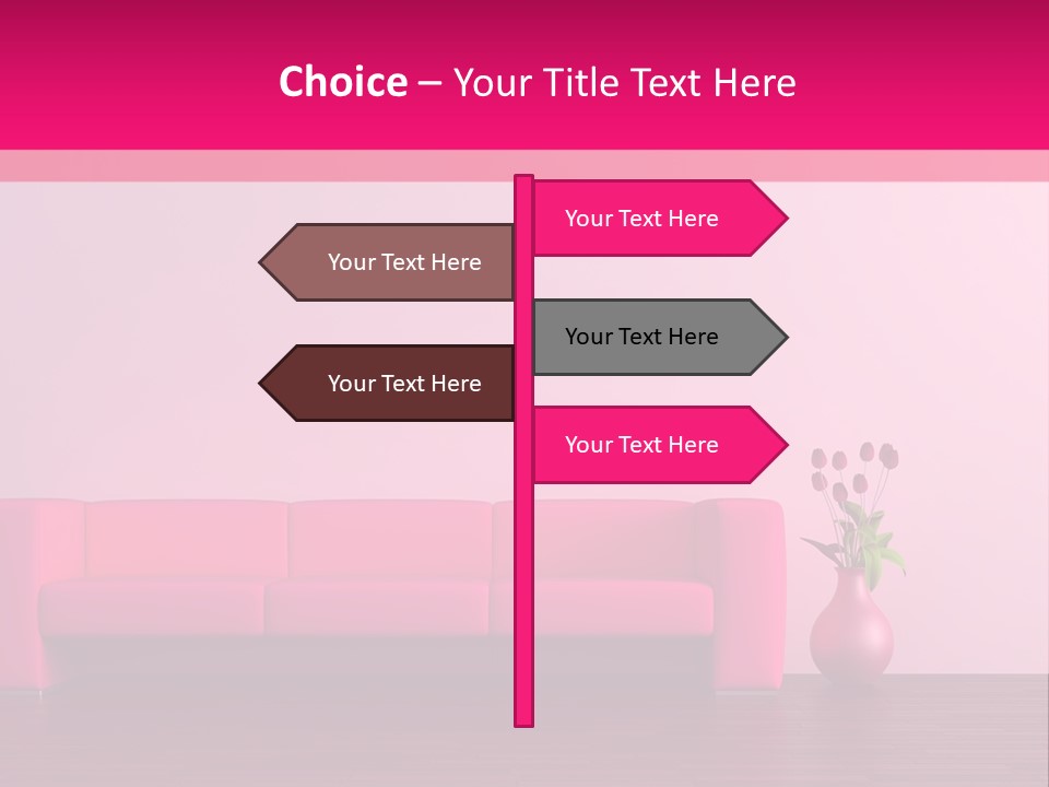 Scene Flowerpot Sofa PowerPoint Template