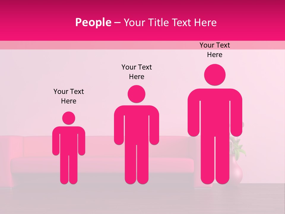 Scene Flowerpot Sofa PowerPoint Template