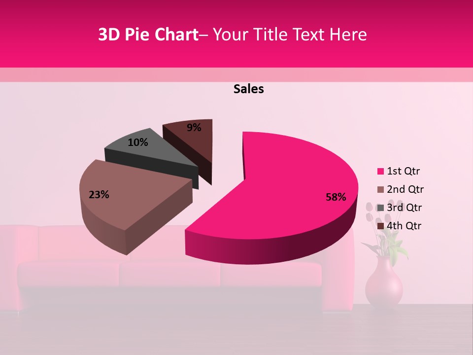 Scene Flowerpot Sofa PowerPoint Template