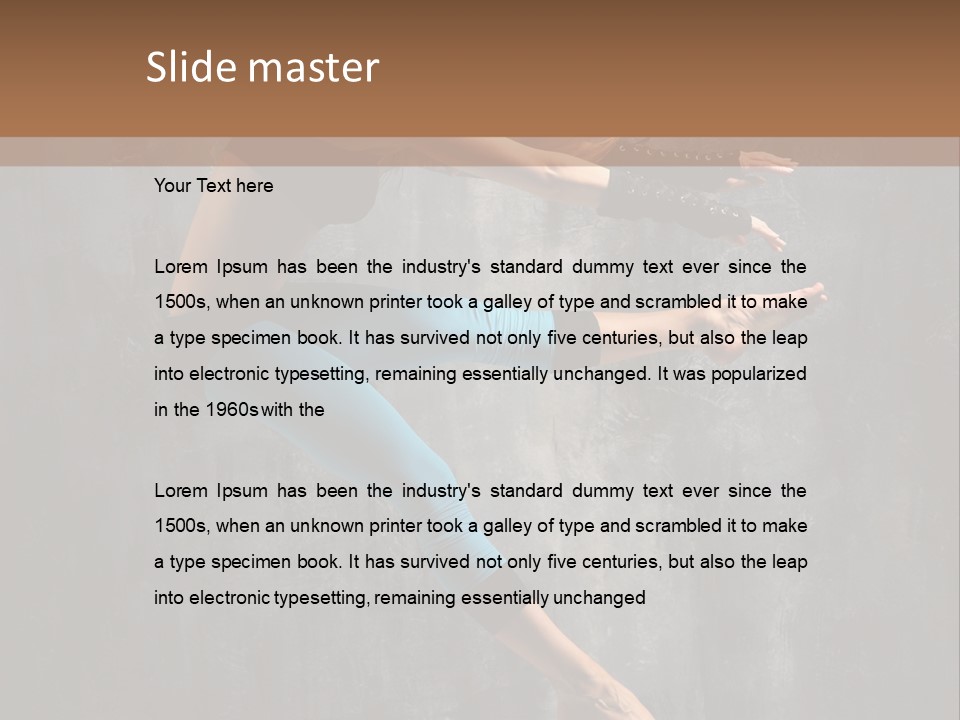 A Woman In A Black Top And Blue Pants Is Jumping In The Air PowerPoint Template