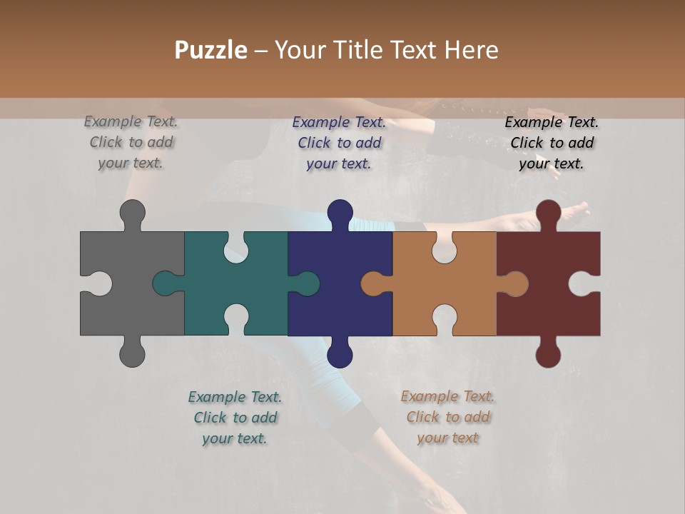 A Woman In A Black Top And Blue Pants Is Jumping In The Air PowerPoint Template