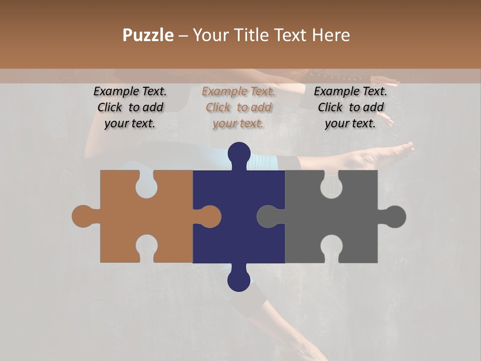 A Woman In A Black Top And Blue Pants Is Jumping In The Air PowerPoint Template