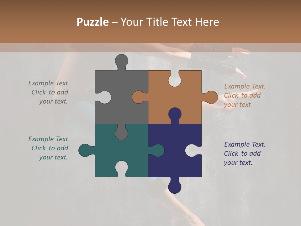 A Woman In A Black Top And Blue Pants Is Jumping In The Air PowerPoint Template