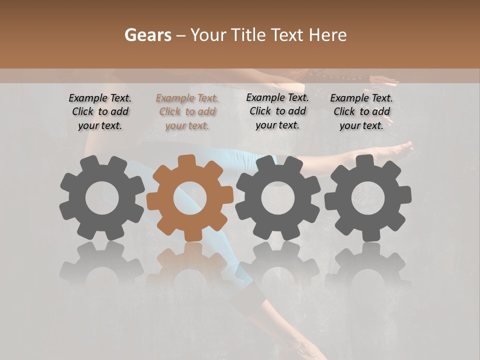 A Woman In A Black Top And Blue Pants Is Jumping In The Air PowerPoint Template