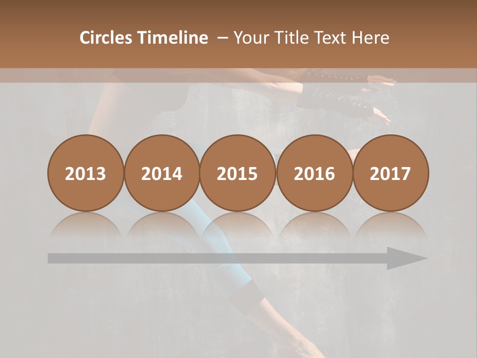 A Woman In A Black Top And Blue Pants Is Jumping In The Air PowerPoint Template