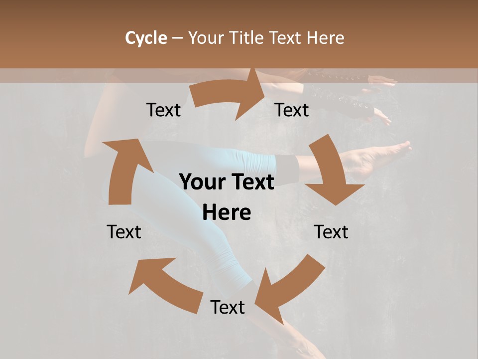 A Woman In A Black Top And Blue Pants Is Jumping In The Air PowerPoint Template