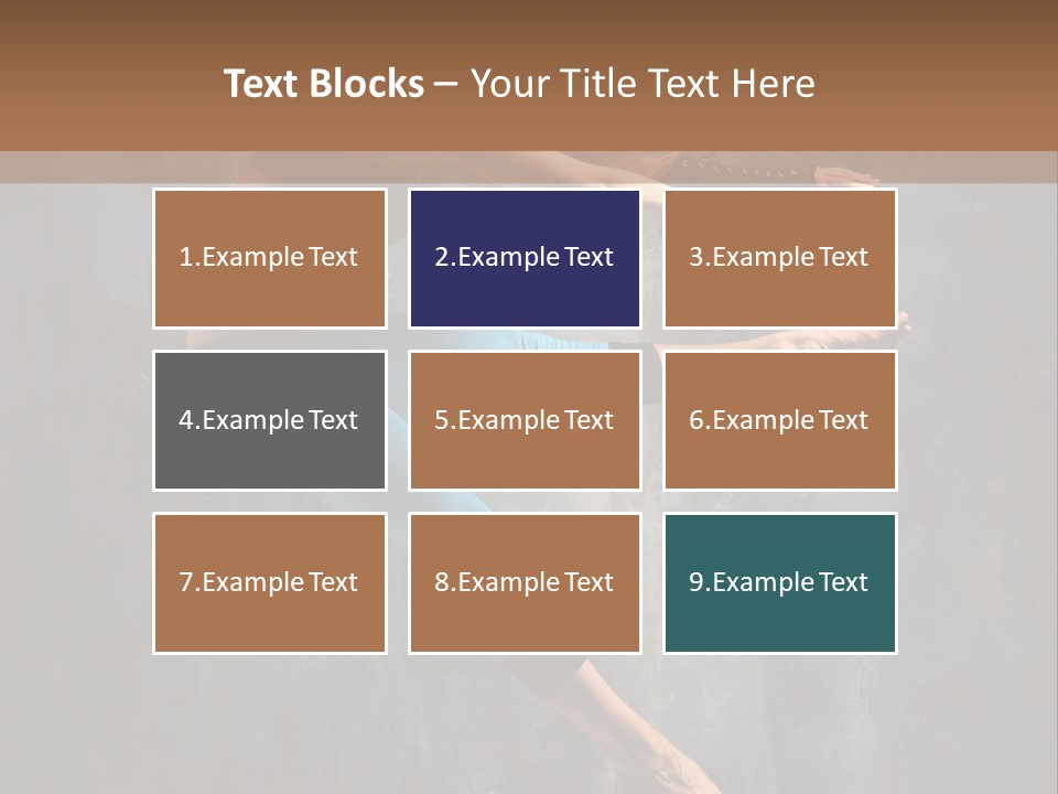 A Woman In A Black Top And Blue Pants Is Jumping In The Air PowerPoint Template