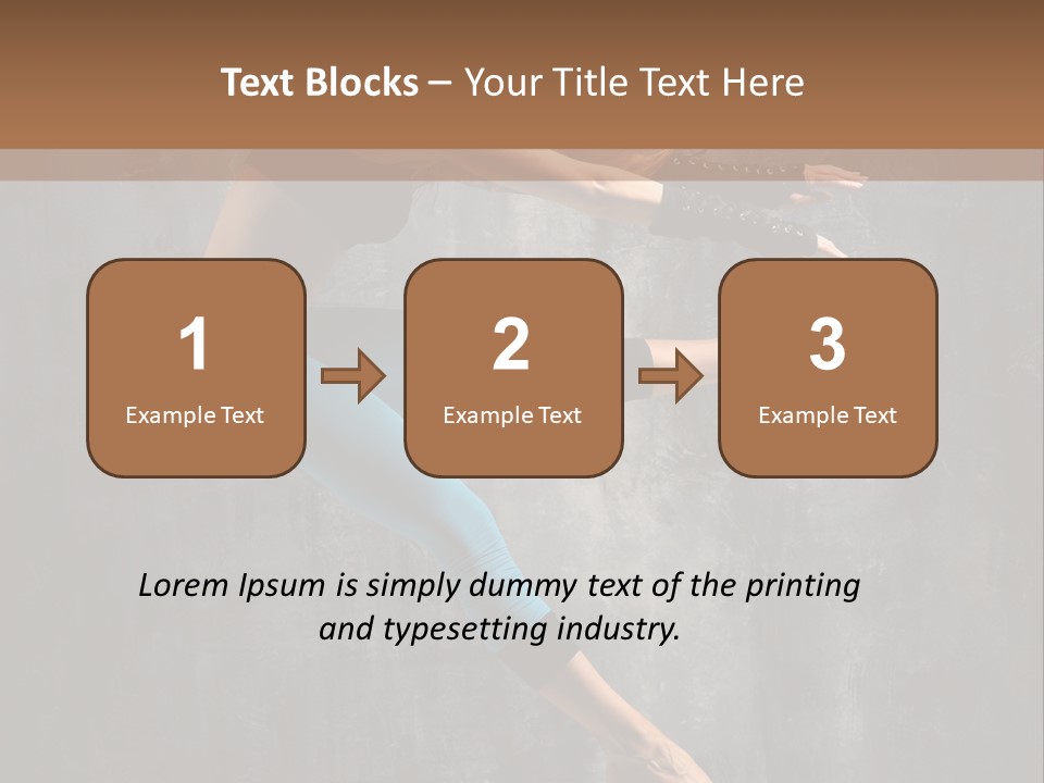 A Woman In A Black Top And Blue Pants Is Jumping In The Air PowerPoint Template