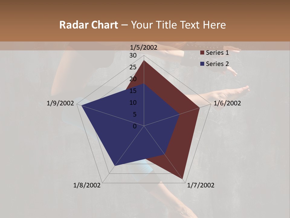 A Woman In A Black Top And Blue Pants Is Jumping In The Air PowerPoint Template