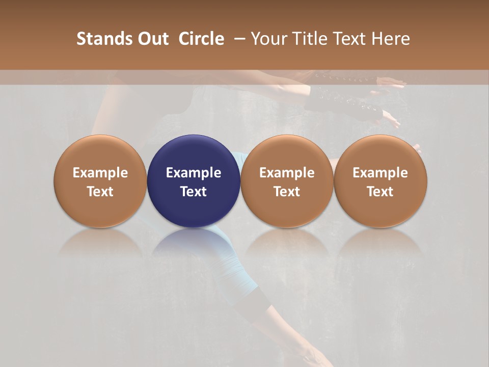 A Woman In A Black Top And Blue Pants Is Jumping In The Air PowerPoint Template