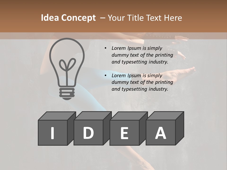 A Woman In A Black Top And Blue Pants Is Jumping In The Air PowerPoint Template