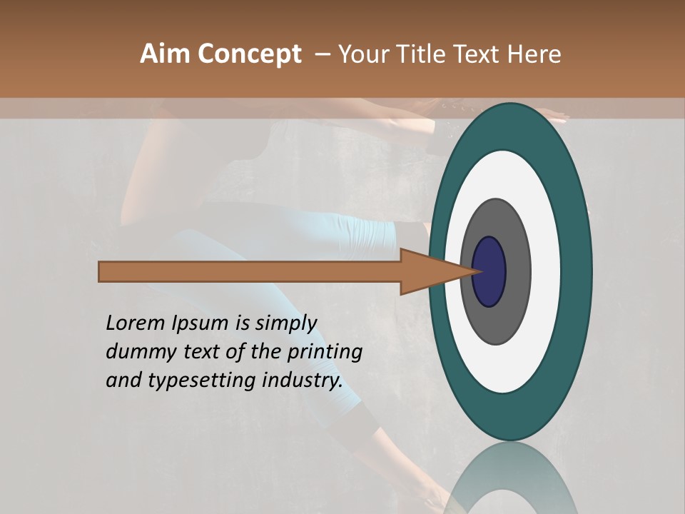 A Woman In A Black Top And Blue Pants Is Jumping In The Air PowerPoint Template