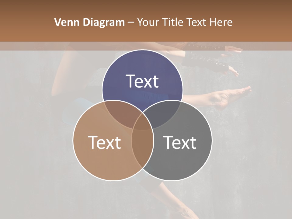 A Woman In A Black Top And Blue Pants Is Jumping In The Air PowerPoint Template