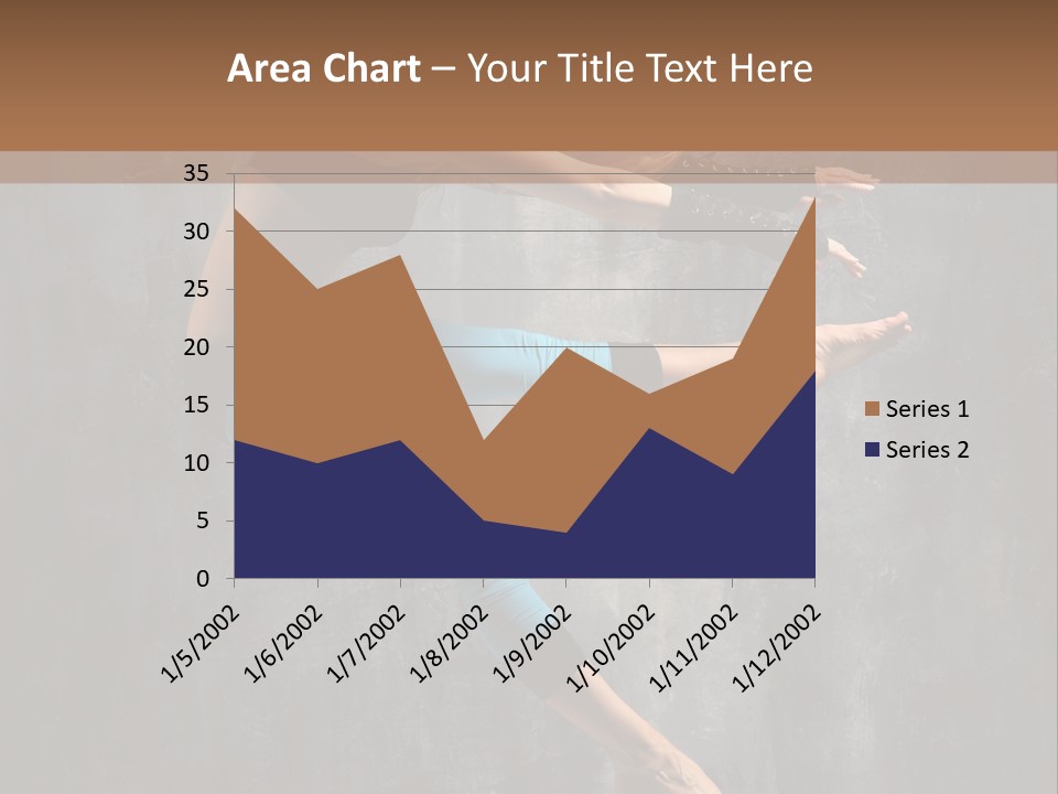 A Woman In A Black Top And Blue Pants Is Jumping In The Air PowerPoint Template