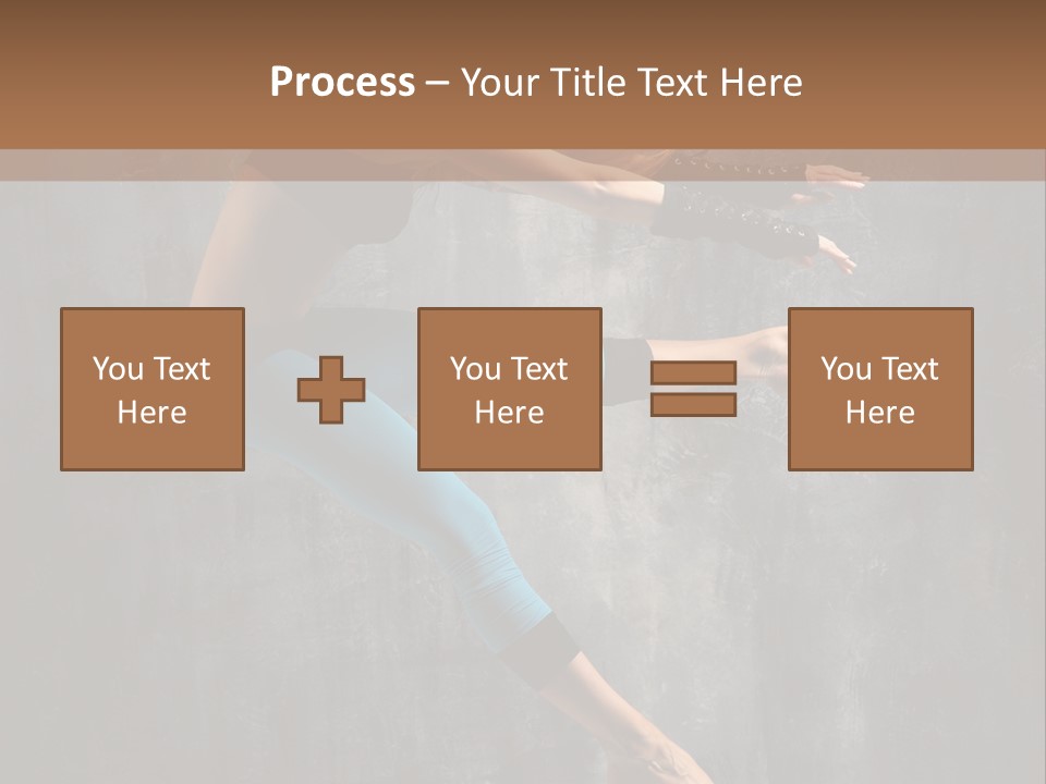 A Woman In A Black Top And Blue Pants Is Jumping In The Air PowerPoint Template