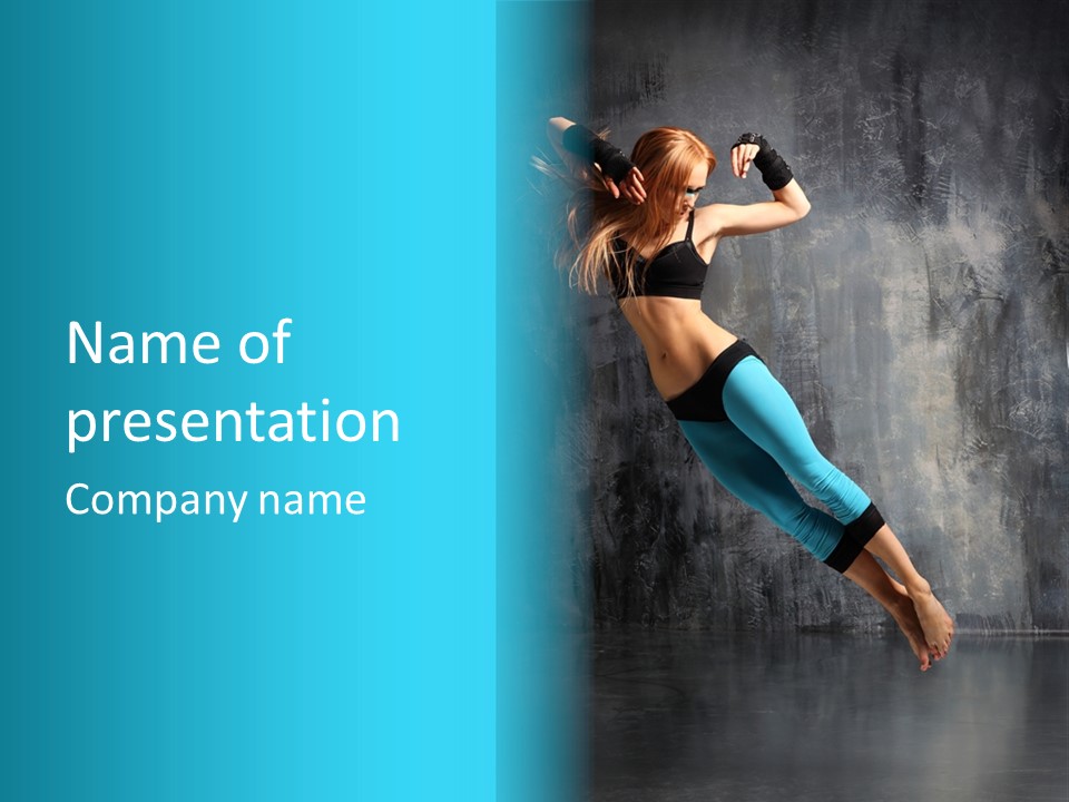 Performer Stunt Stretching PowerPoint Template