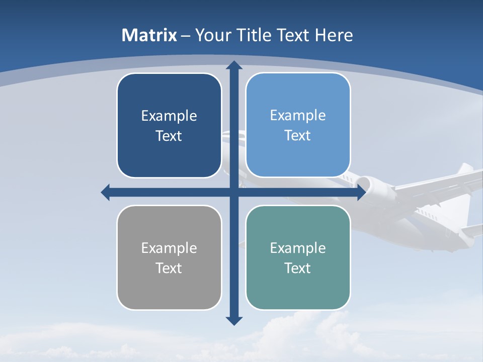 A Plane Flying In The Sky With The Sun In The Background PowerPoint Template