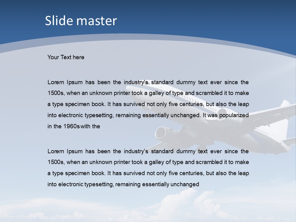 A Plane Flying In The Sky With The Sun In The Background PowerPoint Template