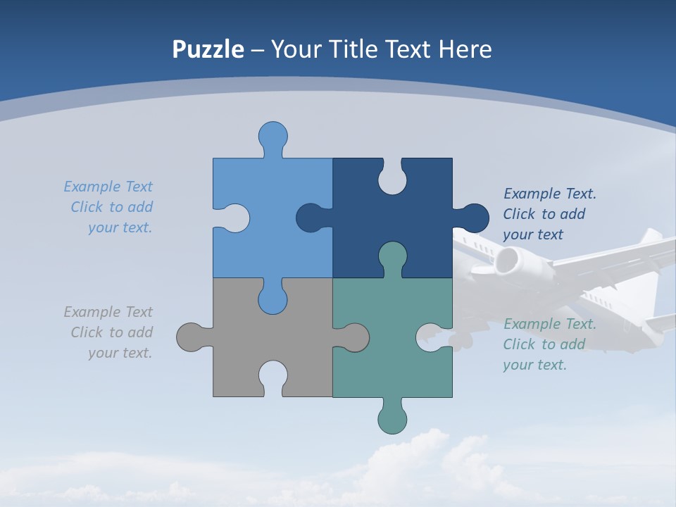 A Plane Flying In The Sky With The Sun In The Background PowerPoint Template