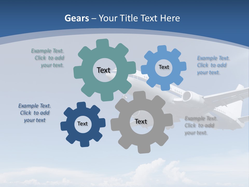 A Plane Flying In The Sky With The Sun In The Background PowerPoint Template