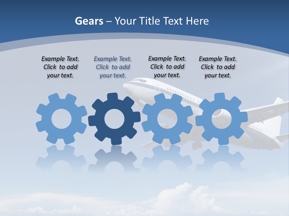 A Plane Flying In The Sky With The Sun In The Background PowerPoint Template