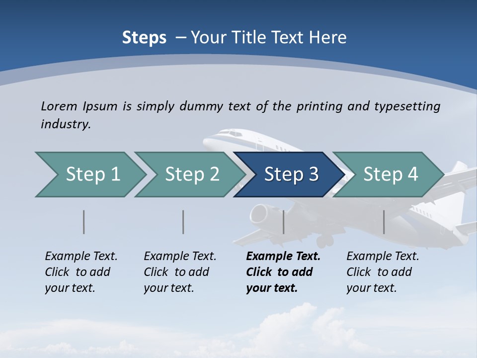 A Plane Flying In The Sky With The Sun In The Background PowerPoint Template
