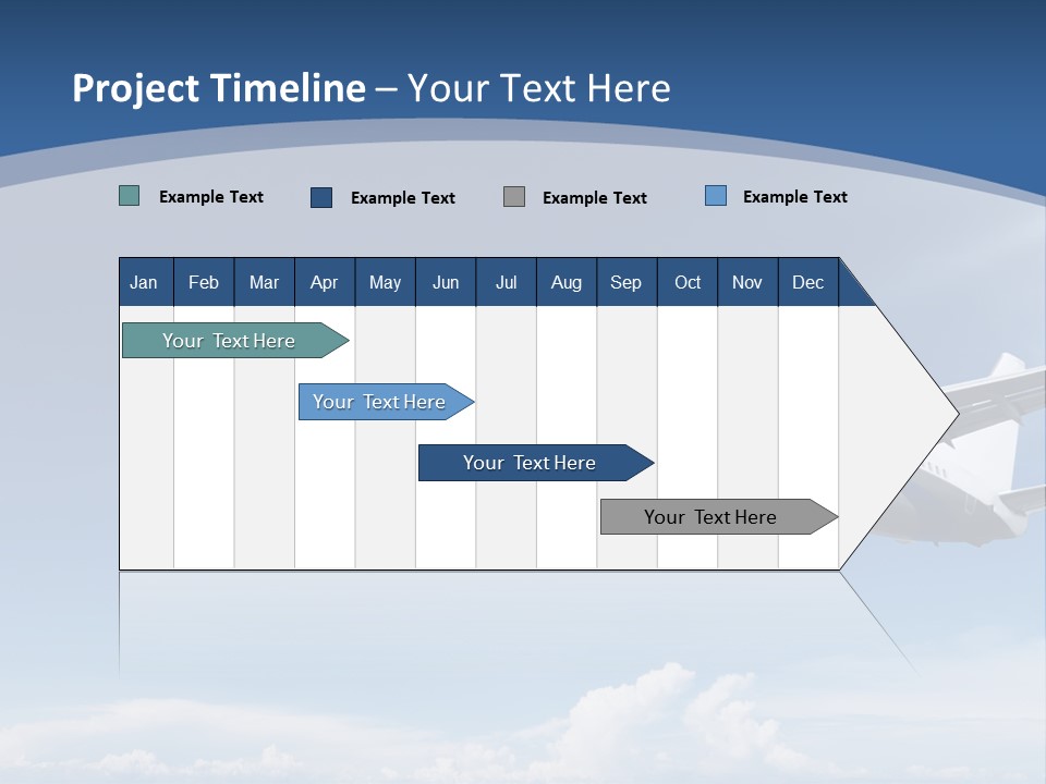 A Plane Flying In The Sky With The Sun In The Background PowerPoint Template