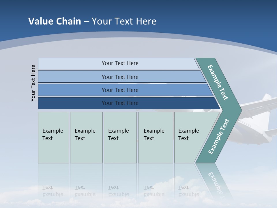 A Plane Flying In The Sky With The Sun In The Background PowerPoint Template