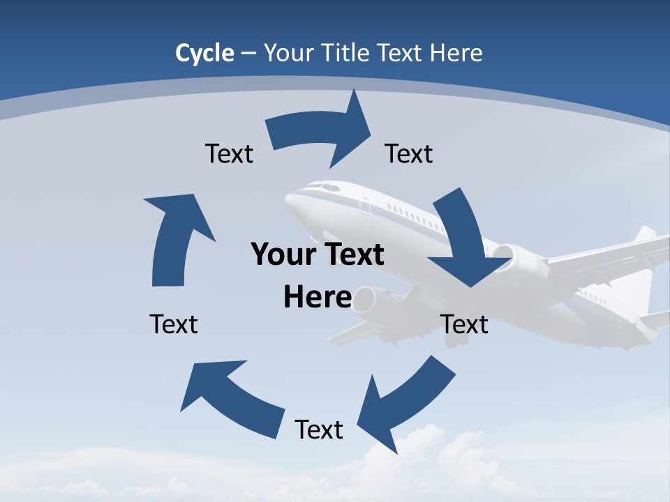 A Plane Flying In The Sky With The Sun In The Background PowerPoint Template