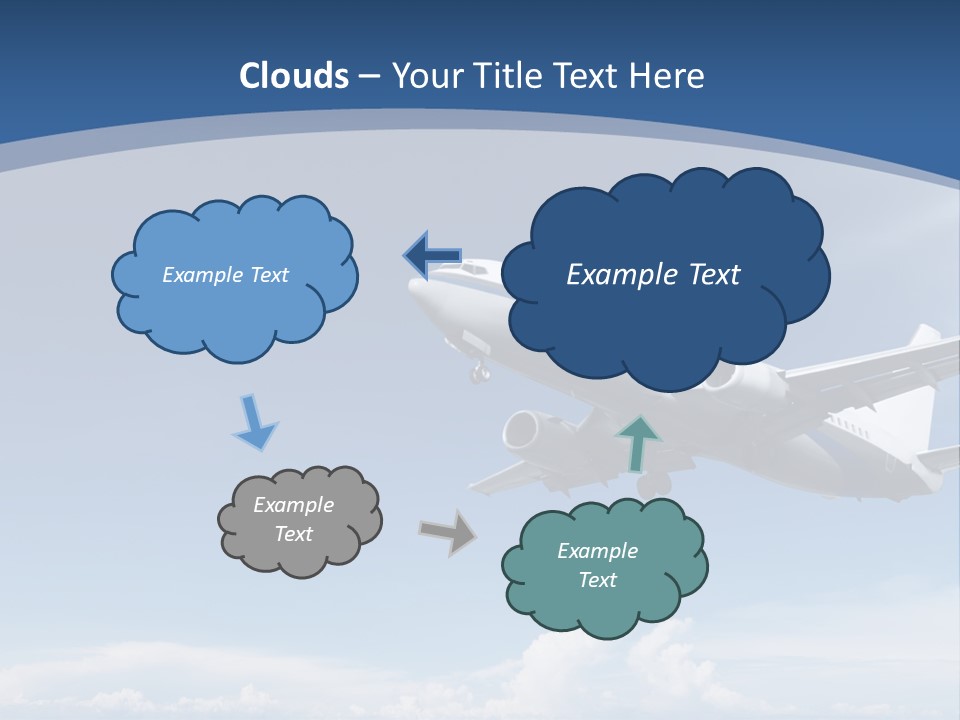 A Plane Flying In The Sky With The Sun In The Background PowerPoint Template