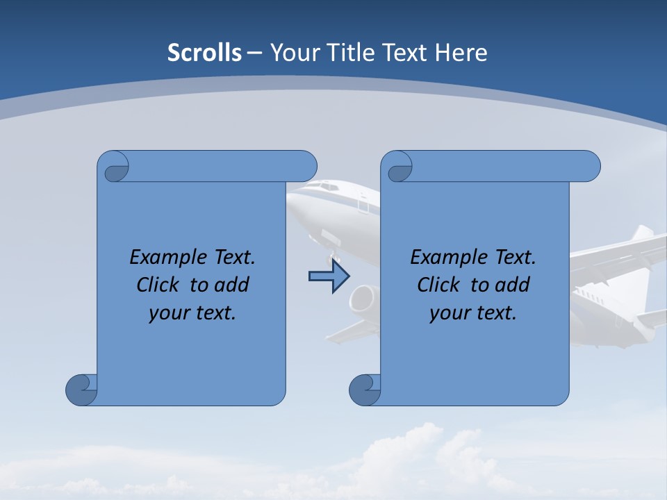 A Plane Flying In The Sky With The Sun In The Background PowerPoint Template